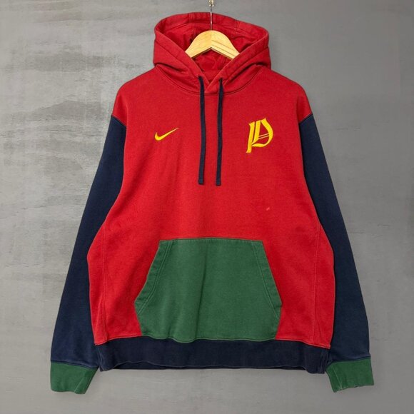 Y2K Nike Portugal Color Block Soccer Futbol Hoodie Sweatshirt Large - Picture 1 of 8